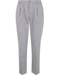 Herno - Seersucker Straight-Leg Trousers - Lyst