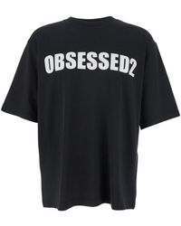 DSquared² - Crewneck T-Shirt With Maxi Logo Lettering On The Front - Lyst