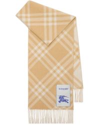 Burberry - Checked Logo Patch Scarf - Lyst