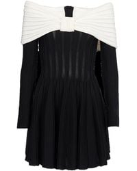 Balmain - Off-The-Shoulder Skater Dress - Lyst