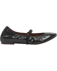 Lanvin - Mary Jane Glossy Buckle-Strap Ballet Flats - Lyst