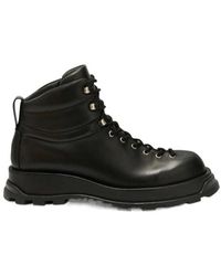 Jil Sander - Lace-Up Ankle Boots - Lyst