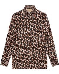 Gucci - Interlocking G Chain Printed Shirt - Lyst