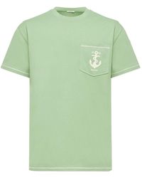 Moncler - Embroidered Anchor Cotton T-Shirt - Lyst