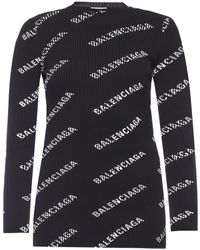 Balenciaga - Logo Knitted Pullover - Lyst