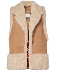 Johanna Ortiz - Faux Shearling-Trimmed Suede Vest - Lyst