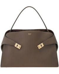 Ferragamo - Hug Soft Bicolor Shoulder Bag (L) - Lyst