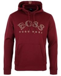 BOSS - Hooded Logo Sweater - Lyst