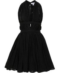 Alaïa - Perforated Poplin Mini Dress - Lyst