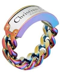 Dior Cd Icon Chain Link Ring in Metallic for Men | Lyst Dior Cd Icon Chain Link Ring in Metallic for Men | Lyst