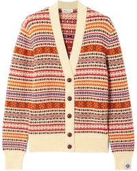 Bally - Jacquard Knit Wool Cardigan - Lyst