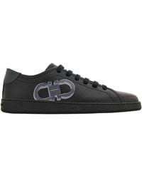 Ferragamo - Ferragamo Double Gancini Lace-Up Sneakers - Lyst
