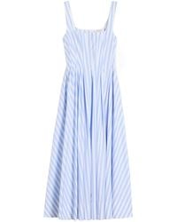 Sportmax - Striped Cotton Midi Dress With Full Skirt - Lyst