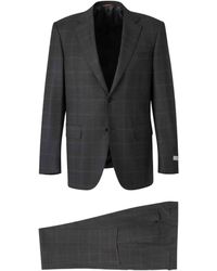 Canali - Check-Pattern Single-Breasted Suit - Lyst