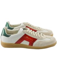 Santoni - Colourblock Panelled Lace-Up Sneakers - Lyst
