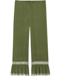 Saint Laurent - Lace-Cuff Pants - Lyst