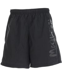 McQueen - Graffiti Logo Swim Shorts - Lyst