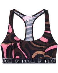 PUCCI - Pucci Logo-Band Printed Performance Bra - Lyst