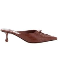 Jimmy Choo - 'Scarlett' Mules Wirh Sculpted Heel And Snakeskin Effect - Lyst