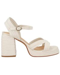Castañer - Castañer Woven Block Heel Sandals - Lyst