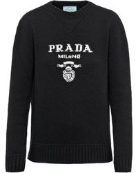 Prada - Cashmere-Wool Logo Sweater - Lyst