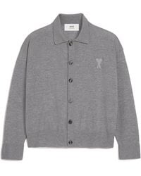Ami Paris - Long-Sleeved Button-Up Cardigan - Lyst