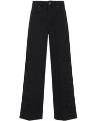 FARM Rio - Floral-Appliqué Five-Pockets Jeans - Lyst