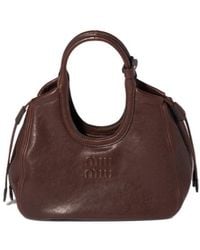 Miu Miu - Ivy Nappa Leather Tote Bag - Lyst