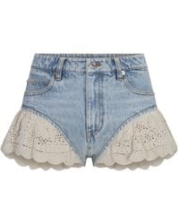 FRAME - The Crochet Ruffle Short - Lyst