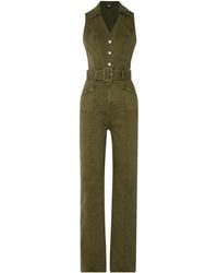 PAIGE - Denim Jumpsuit With Belt - Lyst