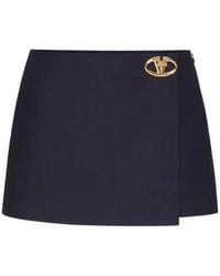 Valentino - Vlogo Plaque High-Rise Mini Skirts - Lyst