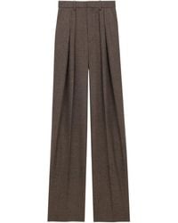 Saint Laurent - Mid-Rise Wide Leg Pants - Lyst