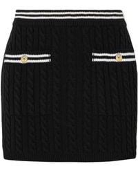 Alessandra Rich - Cotton-Knit Striped Mini Skirt - Lyst