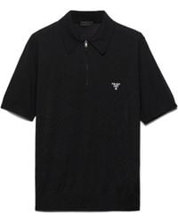 Prada - Superfine Wool Polo Shirt - Lyst
