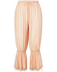 Chloé - Lace-Trimmed Drawstring Cropped Trousers - Lyst