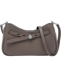 Tory Burch - Logo Plaque Zipped Shoulder Bag - Lyst
