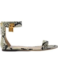 Tom Ford - Snake-Print Leather Sandals - Lyst
