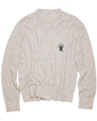 Acne Studios - Logo-Embroidered Mélange Jumper - Lyst