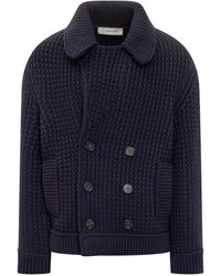 Lanvin - Double-Breasted Chunky Knitted Cardigan - Lyst