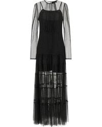 Twinset - Long Tulle Dress With Pleated Flounces - Lyst