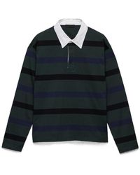 Prada - Long-Sleeved Cotton Polo Shirt - Lyst