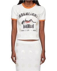 Conner Ives - Mother-Of-Pearl Sequined Trim T-Shirt - Lyst