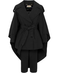 Elisabetta Franchi - Belted Cape-Panel Coat - Lyst