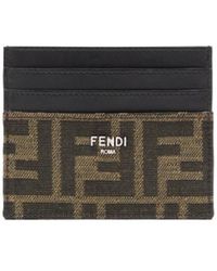 Fendi - Ff Jacquard Open Top Card Holder - Lyst
