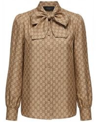 Gucci - Printed Long-Sleeve Twill Shirt - Lyst