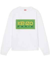 KENZO - Logo Print Crewneck Sweatshirt - Lyst