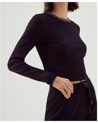 Brunello Cucinelli - Bead-Detail Long-Sleeve T-Shirt - Lyst