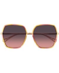 Chloé - Chloé Eyewear Geometric Frame Sunglasses - Lyst