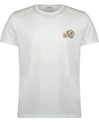 Moncler - Logo Embroidered Crewneck T-Shirt - Lyst