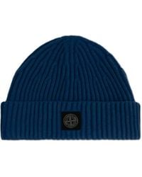 Stone Island - Compass Patch Ribbed Beanie - Lyst